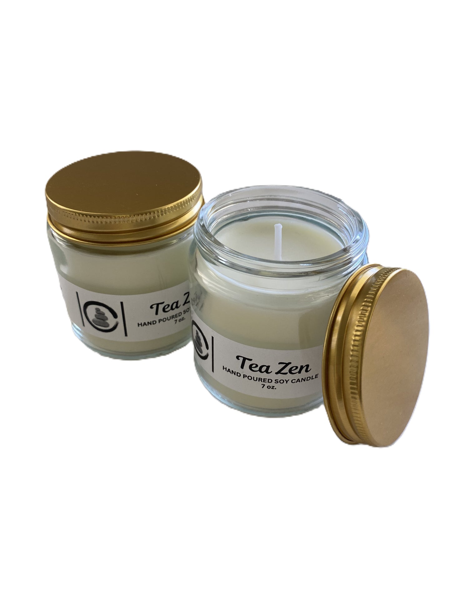 Candle in a glass jar with lid, lavender scented, Tea Zen