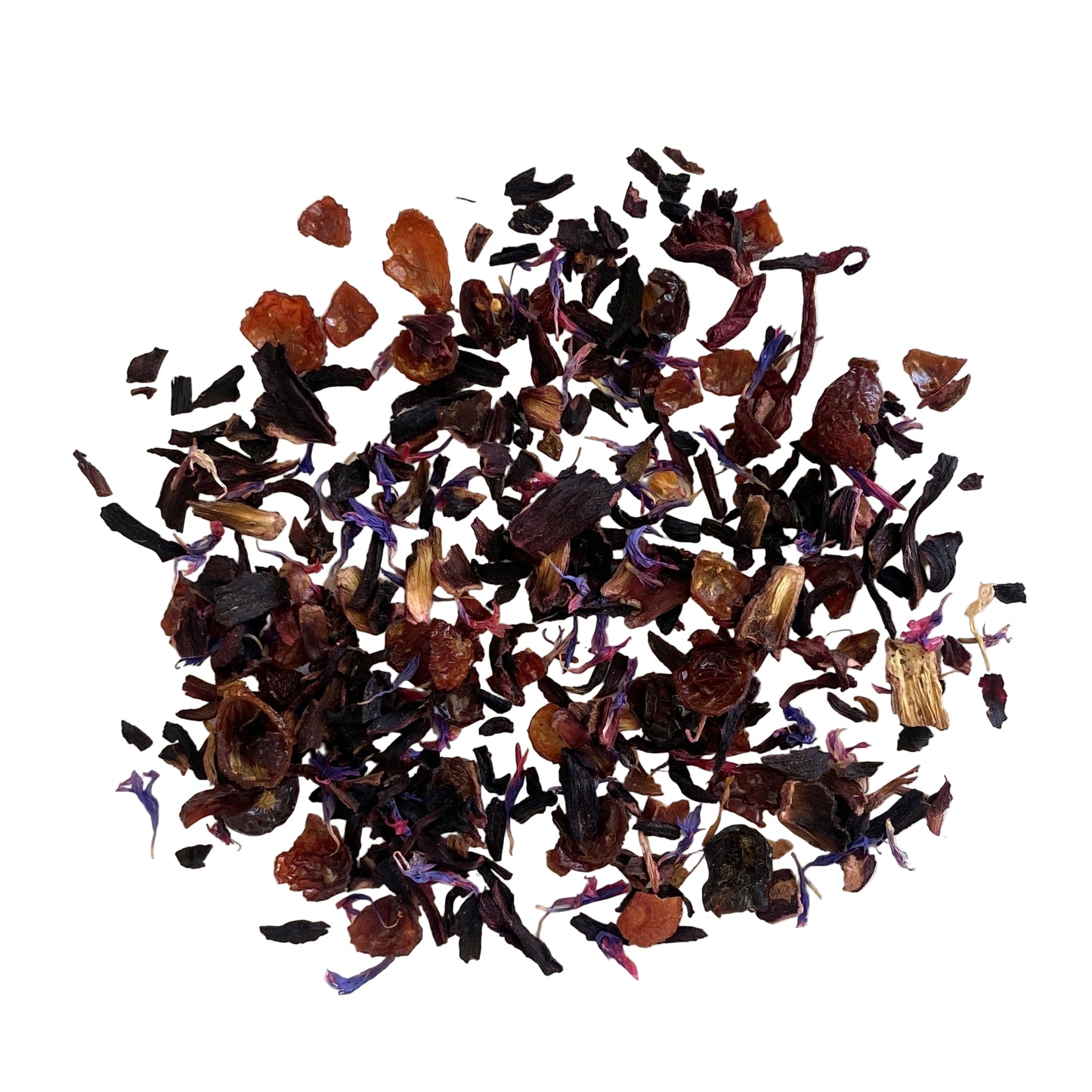 Blend of hibiscus, rosehips, cornflower petals and flavoring