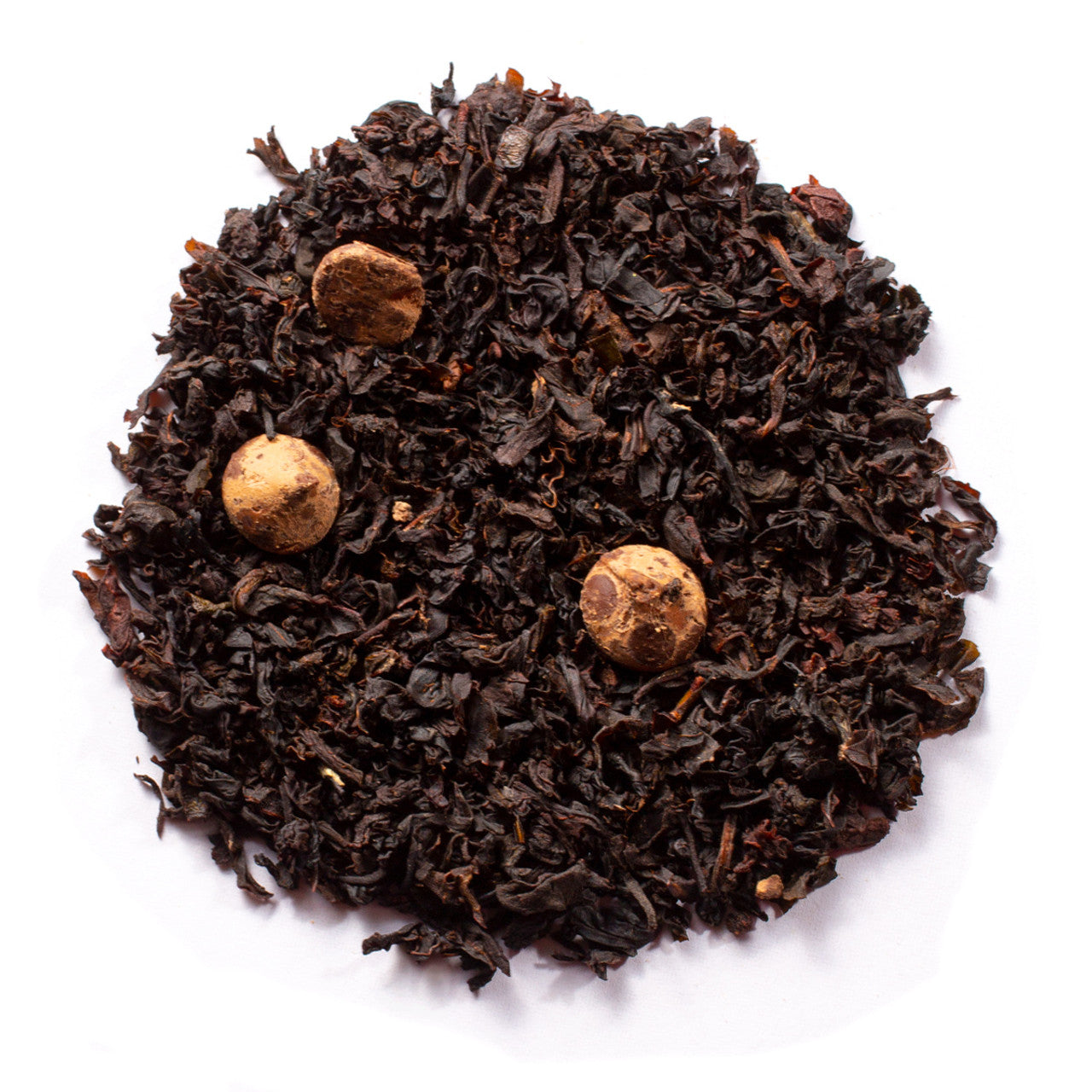 black tea with chocolate pieces and flavor
