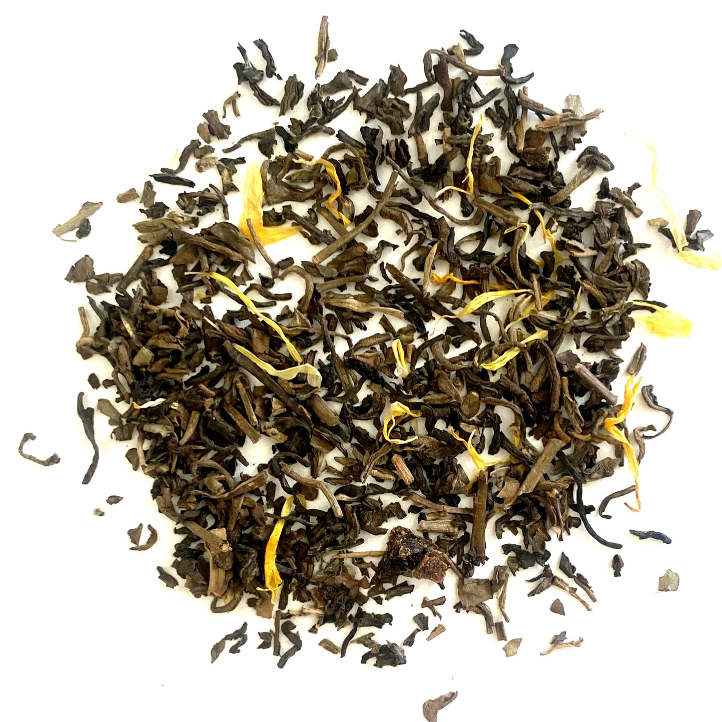 BLACK DECAF TEA WITH APRICOT FLAVOR AND MARIGOLD PETALS