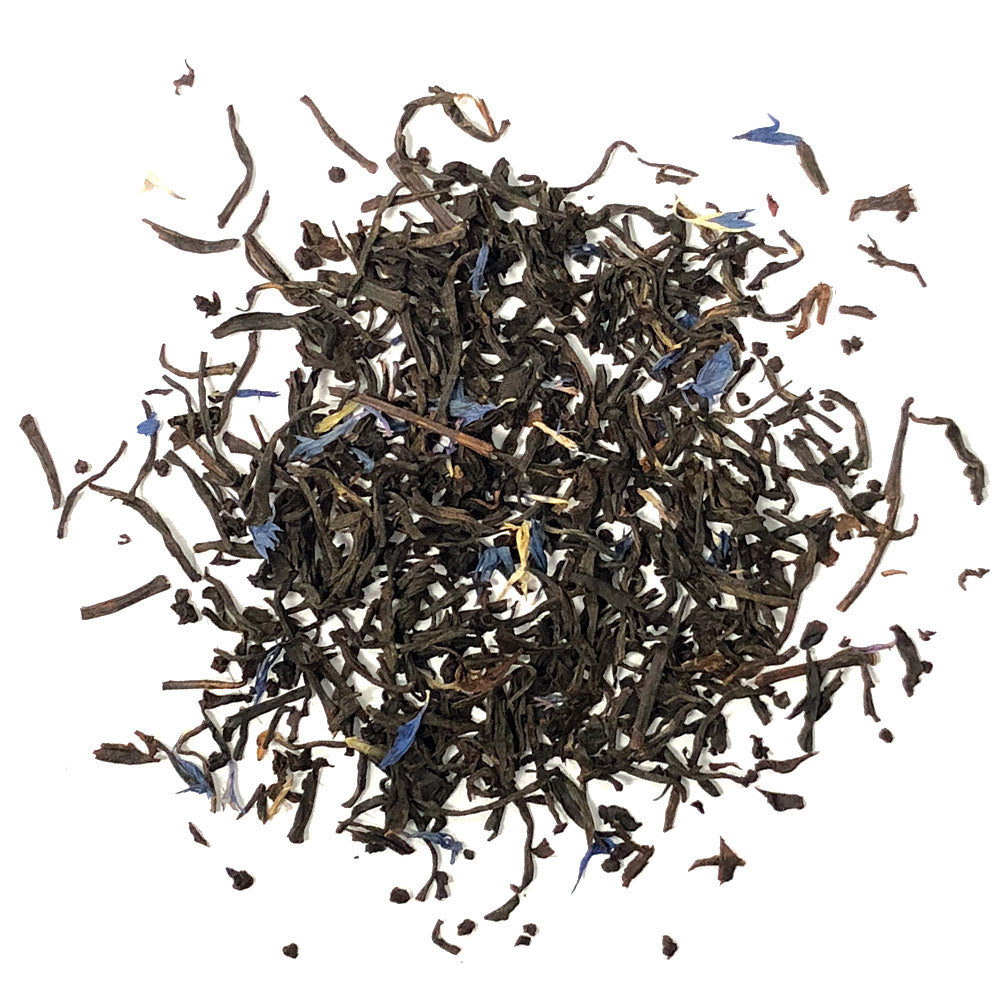 Earl Grey Creme - Elegant long leaf black tea with blue flowers, bergamot and a hint of vanilla cream flavoring - Silver Tips Tea's Loose Leaf Tea
