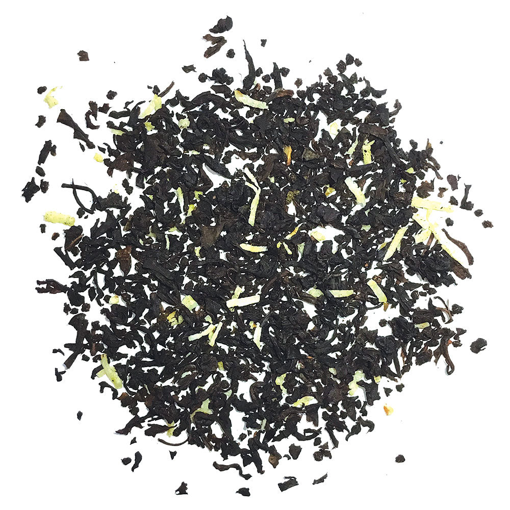 Coconut Vanilla Black Tea with shredded coconut- Silver Tips Tea's Loose Leaf Tea