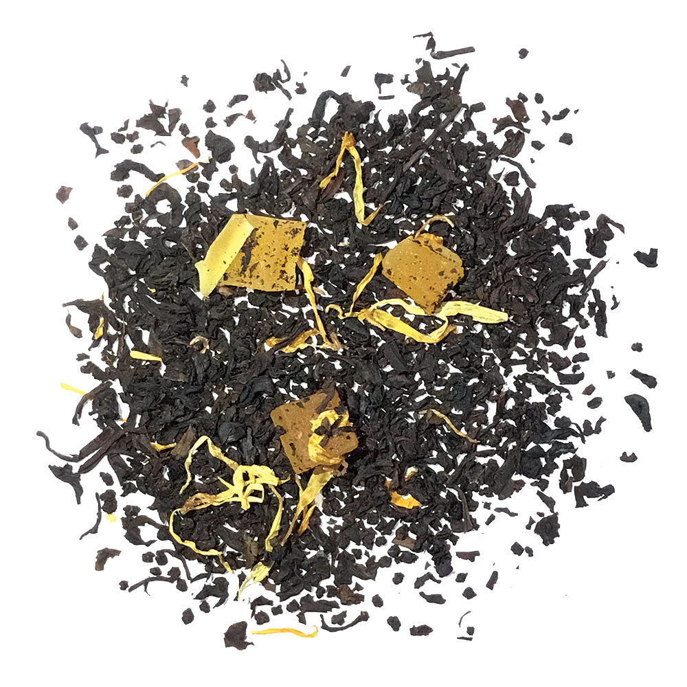 BLACK TEA WITH MANGO FLAVOR, PIECES AND FLOWERS