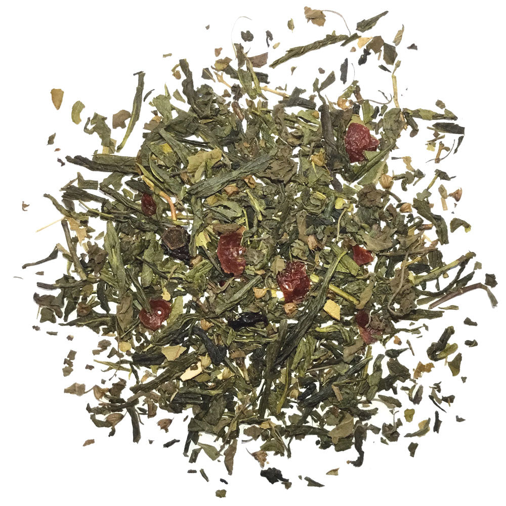 Strawberry Sencha - Green Tea with Strawberries, Tulsi, and Peppermint - Silver Tips Tea's Loose Leaf Tea