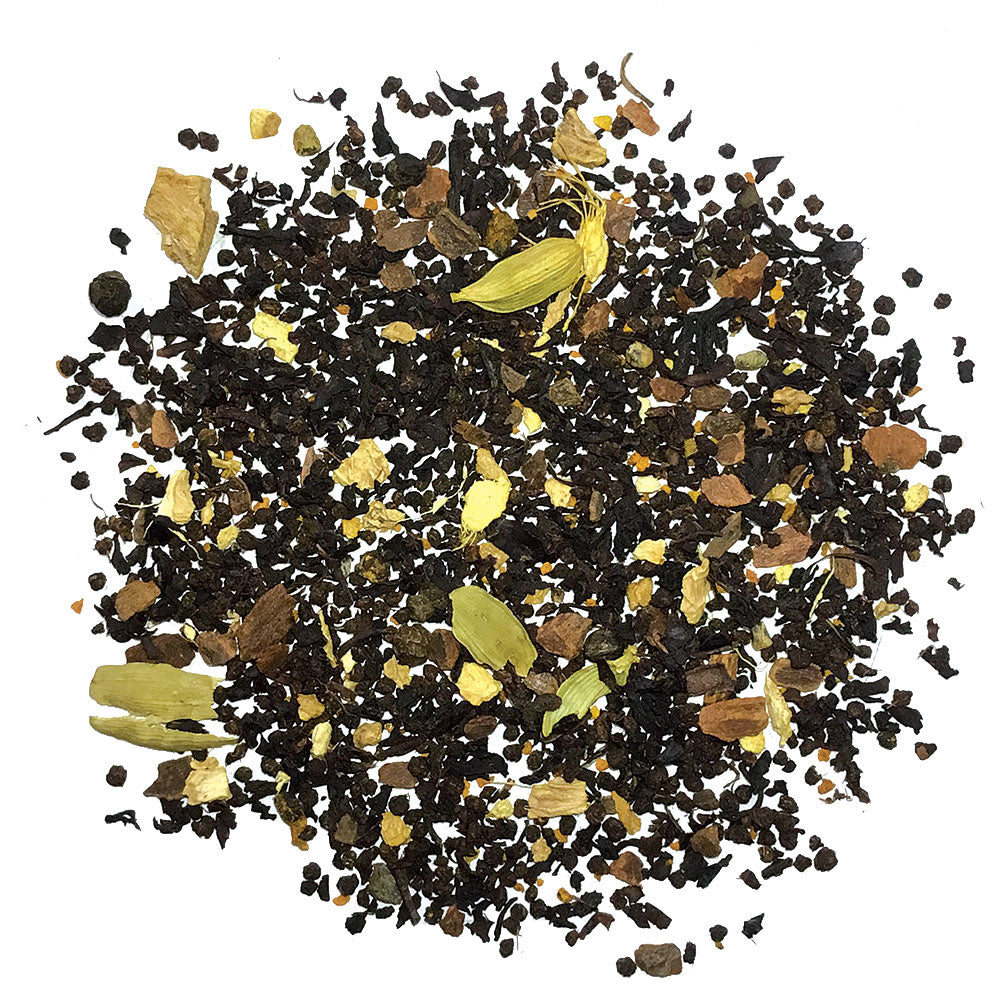 Organic Turmeric Chai - Black Tea with Turmeric, Ginger, Cinnamon and Pepper - Silver Tips Tea's Organic Loose Leaf Tea