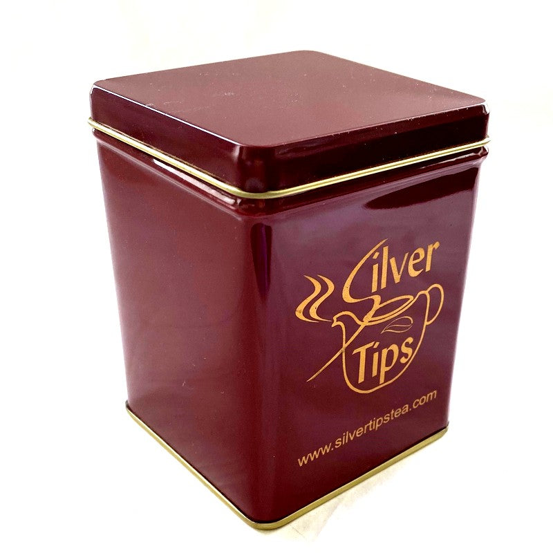 RECTANGULAR BURGUNDY CANISTER WITH LID